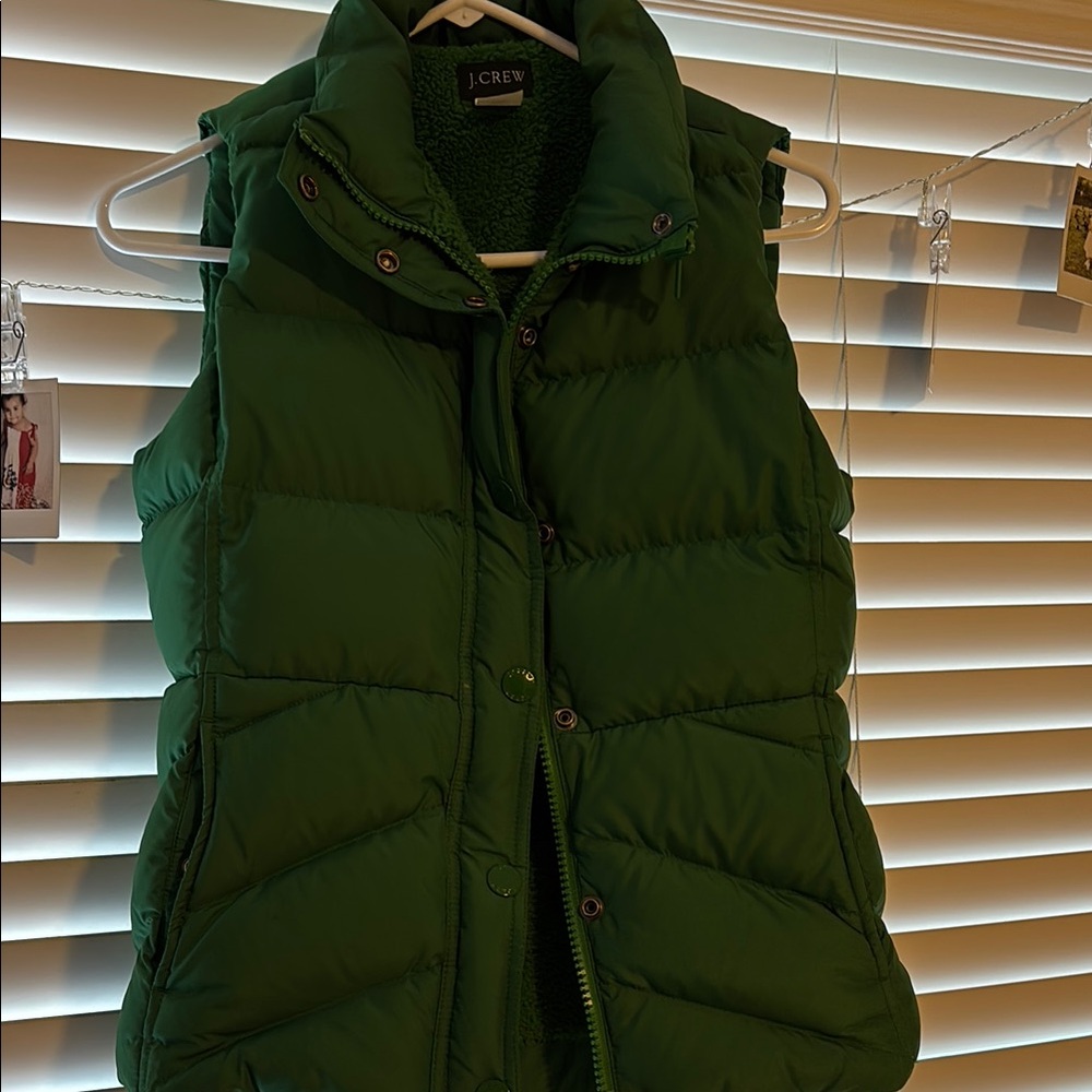J. Crew Women's Green Puffer Vest